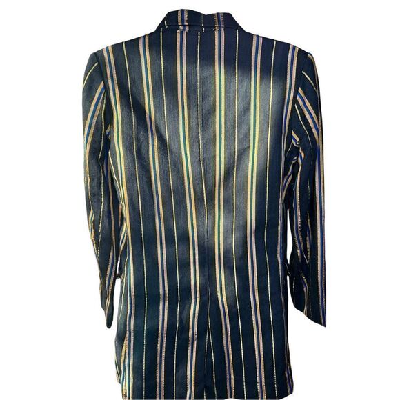 Forte Forte Masai Made in Italy Striped Metallic Single-Button Jacket Size 0 - Picture 7 of 10